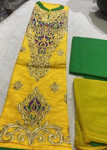 Haldi Look Spl Best Offer Green Bottom Soft Duppta