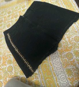 Black Denim Skirt