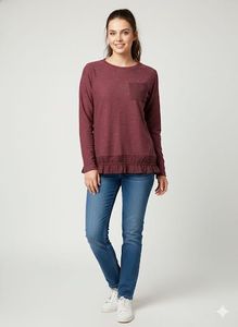 Maroon Long Sleeve Top