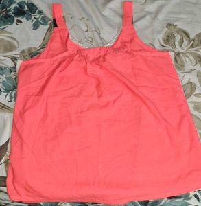 Tank Top With Crotcheted Work