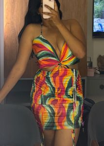 Colorful Cutout Mini Dress