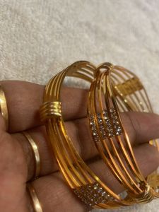 Golden Bangles - Set of 2