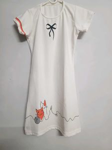 Cute Cat Graphic Tee Dress