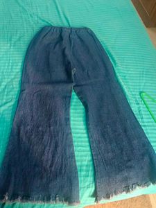 Pearl Embellished Denim Flares