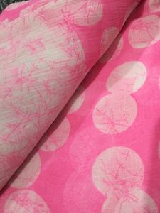 Pink &amp; White Polka Dot Fabric