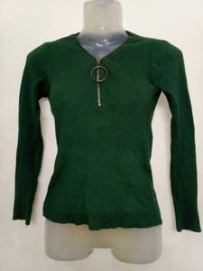 Korean Neck Jipper Sweter 💗