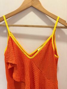 Beautiful Orange Top With Ruffle