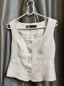 Zara Cutout Half Sleeves Tank Top