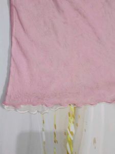 (522)Pink Lettuce Edge Tank Top