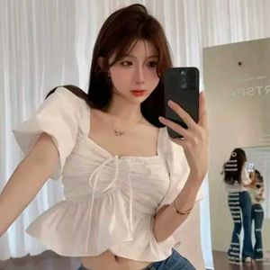 White Ruffle Crop Top