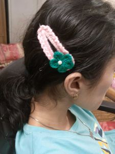 Crochet Flower Hair Clip