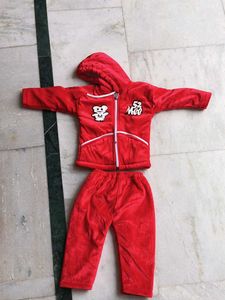 Red Fleece Kids Pajama Set