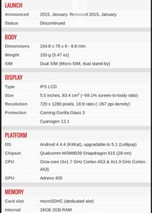 YU A05510 2/16 memory 4g mobile phone