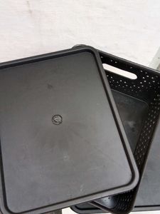 Plastic Medium Size Basket With Lid