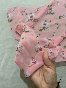 Floral Print Pink Scarf