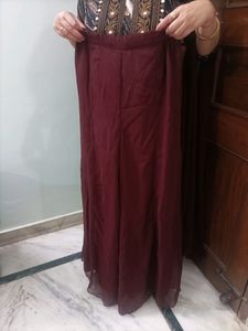Beautiful Maroon Plazo Dress With Dupatta