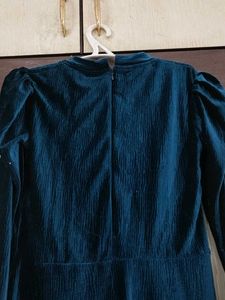 Elegant Blue Long Sleeve Dress