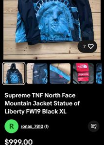 Supreme TNF Statue of Liberty Jacket