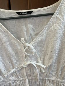 White Short Sleeve Mini Dress