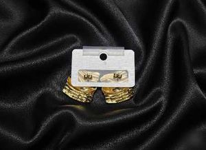 Gold Tone Statement Earrings,Stainless steel, Prem