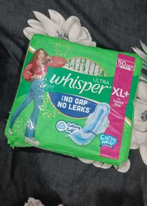 WHISPER ULTRA HYGIENE+COMFORT SANITARY PADS, 50 XL