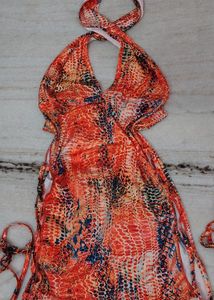 lulu &amp; sky Snakeskin Print Halter neck