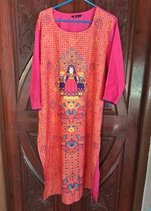 Rose Pink Kurta In 4XL Size