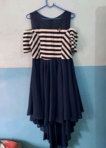 Striped Cold Shoulder Dress