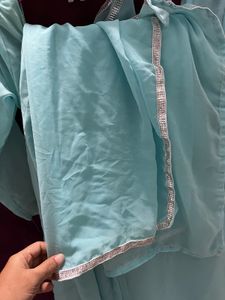 Aqua Kurta &amp; Bottom Set