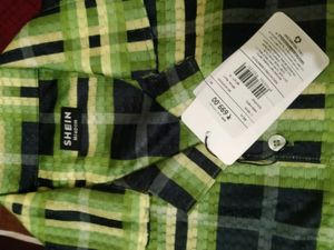 Shein Green Plaid Shirt