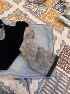 Elegant Black And Grey Saree