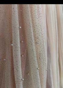 Peach Embellished Tulle Dress
