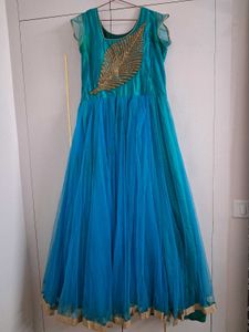 Elegant Blue Anarkali Dress