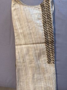 Elegant Beige Kurti with Gold Detail
