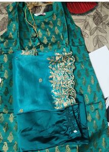 Embroidered Brown 3-Piece Salwar Kameez Set