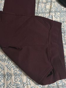 Burgundy Wide Leg Pants