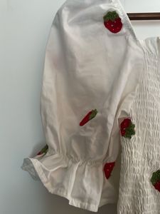 Strawberry Smocked Top