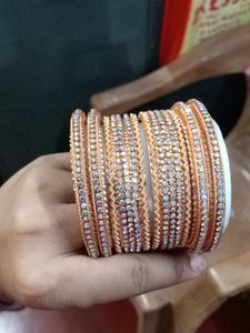 New Bangels...white &amp; Rose Gold Colour Stone