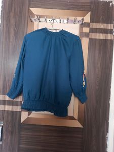 Tortoise Top With Embroidery