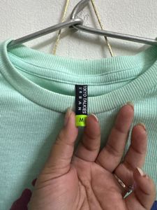 Mint Graphic Crop Top