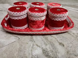Red Velvet Trinket Set