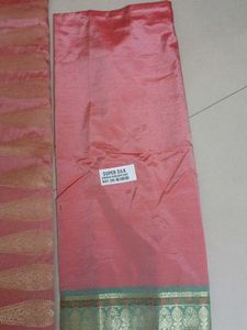 Elegant Peach &amp; Green Saree