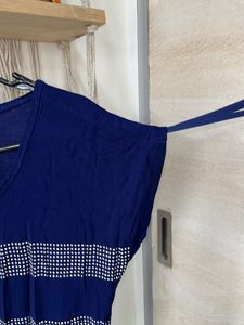 L.O.V. Navy Blue -N- Silver Glitter Studded Top