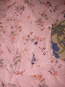 Pink Floral Chiffon Party Wear Top