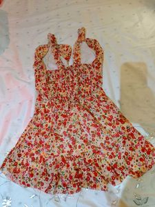Y2K Floral Tie Dress