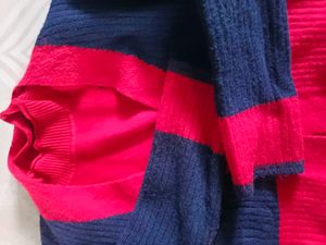 Beautiful Red Highneck Top With Outer