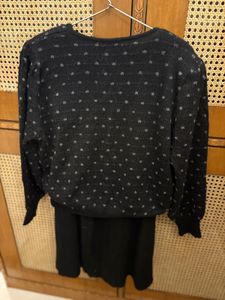 Elegant Black Knit Skirt with sweater