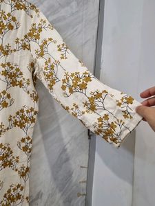 Off White Floral Kurta