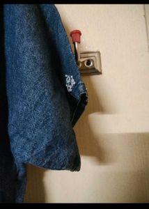 Denim Dress/ Gown With Embroidery