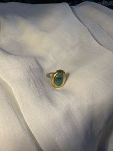 Emerald Stone Gold Plated Ring